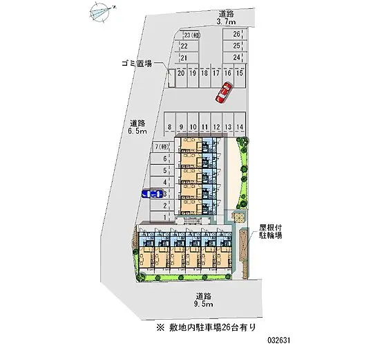 ★手数料０円★四日市市大井手３丁目　月極駐車場（LP）